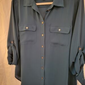 LOFT Dark Green Blouse